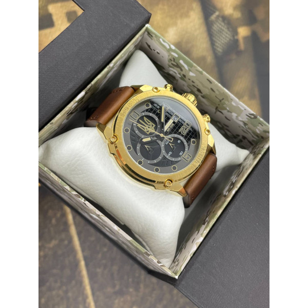 Годинник наручний Patriot 016BKGD Тризуб золото Золото-Чорні + Коробка фото 6