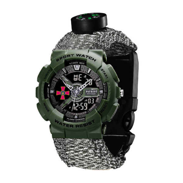 Годинник наручний Patriot 005AGSU ЗСУ Паракордовий ремінець ACU + Коробка фото 3