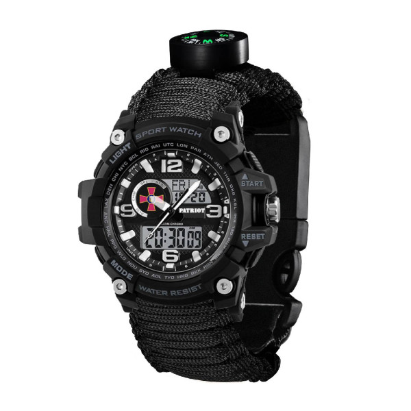 Годинник наручний Patriot 012BKSU ЗСУ Чорні Паракордовий ремінець Black + Коробка фото 3