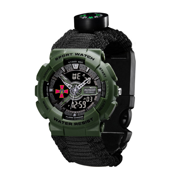 Годинник наручний Patriot 005AGSU ЗСУ Паракордовий ремінець Black + Коробка фото 3
