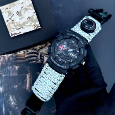 Patriot 005BKSU ВСУ Черные Паракордовый ремешок ACU + Коробка