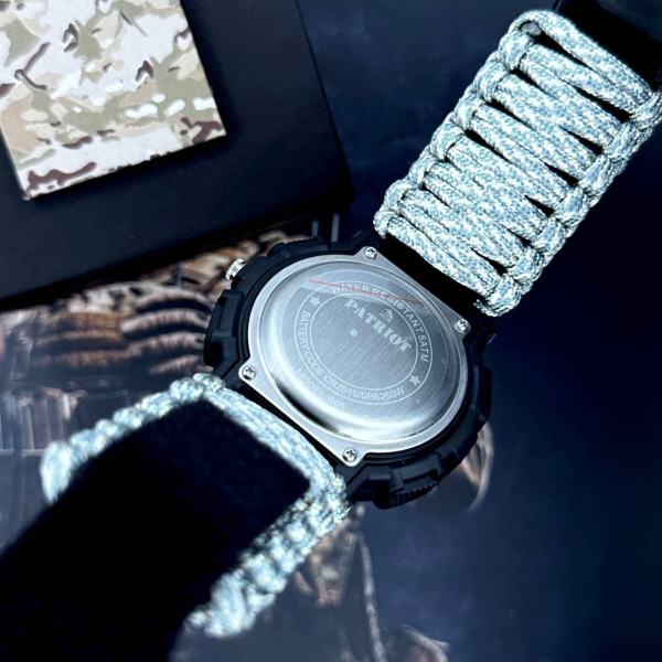 Годинник наручний Patriot 005BKSU ЗСУ Чорні Паракордовий ремінець ACU + Коробка фото 6