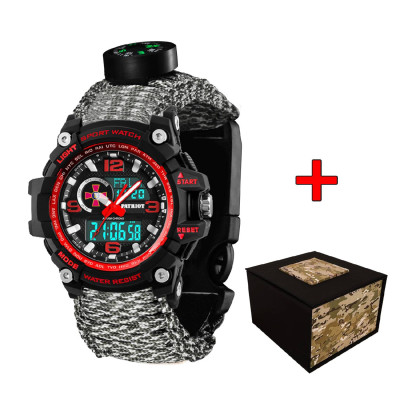 Patriot 012BKRDSU ВСУ Черные с красным Паракордовый ремешок ACU + Коробка