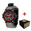 Годинник наручний Patriot 012BKRDSU ЗСУ Чорні з червоним Паракордовий ремінець ACU + Коробка фото 2
