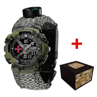 Patriot 005CMGRSU ВСУ Зеленый камуфляж Паракордовый ремешок ACU + Коробка