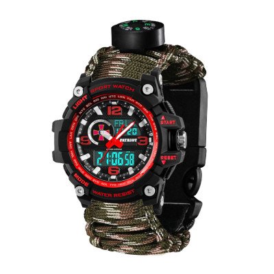 Patriot 012BKRDSU ЗСУ Чорні з червоним Паракордовий ремінець Camo Green + Коробка