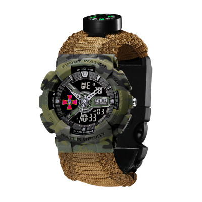 Patriot 005CMGRSU ВСУ Зеленый камуфляж Паракордовый ремешок Khaki + Коробка.