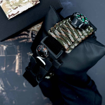 Patriot 005BKSU ВСУ Черные Паракордовый ремешок Camo Green+ Коробка.