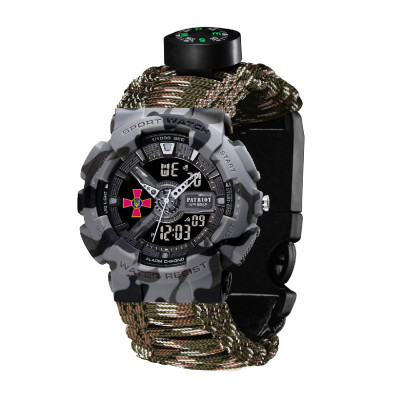 Patriot 005CMGYSU ВСУ Серый камуфляж Паракордовый ремешок Camo Green + Коробка.