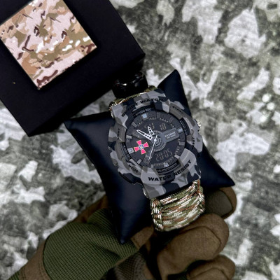 Patriot 005CMGYSU ВСУ Серый камуфляж Паракордовый ремешок Camo Green + Коробка.