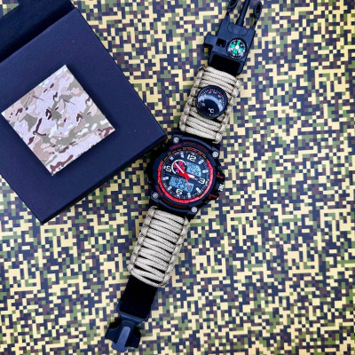 Patriot 012BKRDSU ВСУ Черные с красным Паракордовый ремешок Khaki + Коробка