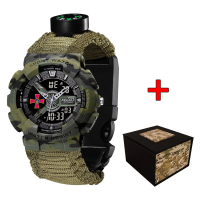 Patriot 005CMGRSU ВСУ Зеленый камуфляж Паракордовый ремешок Army Green + Коробка.