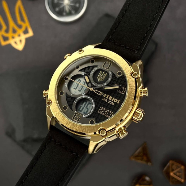 Годинник наручний Patriot 017GDBK Тризуб золото Gold-Black. фото 9