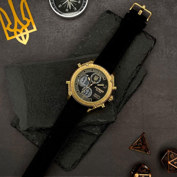 Годинник наручний Patriot 017GDBK Тризуб золото Gold-Black. фото 6