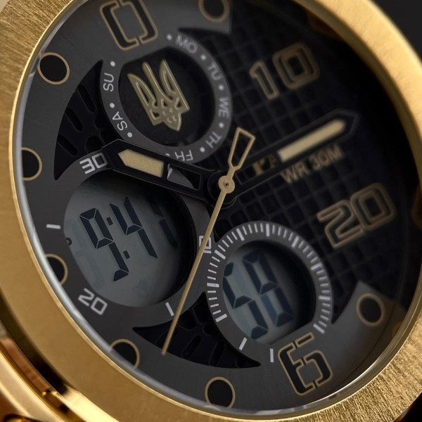 Годинник наручний Patriot 017GDBK Тризуб золото Gold-Black. фото 21