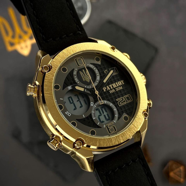 Годинник наручний Patriot 017GDBK Тризуб золото Gold-Black. фото 19