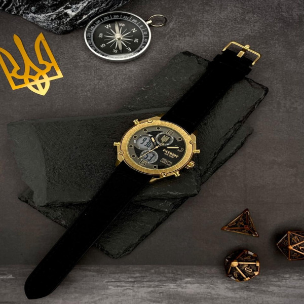 Годинник наручний Patriot 017GDBK Тризуб золото Gold-Black. фото 18