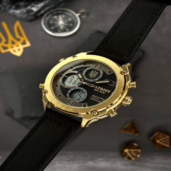 Годинник наручний Patriot 017GDBK Тризуб золото Gold-Black. фото 11