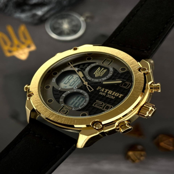 Годинник наручний Patriot 017GDBK Тризуб золото Gold-Black. фото 14
