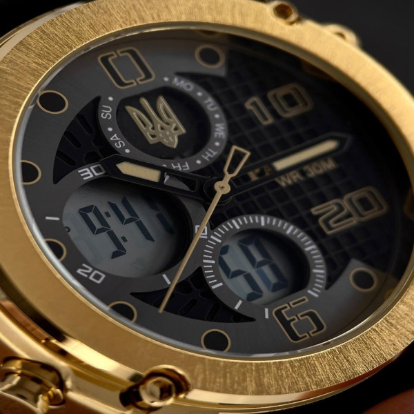 Годинник наручний Patriot 017GDBK Тризуб золото Gold-Black. фото 8