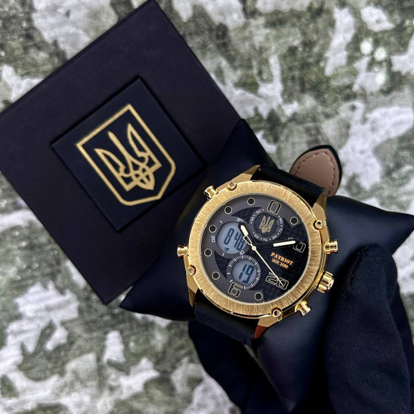 Часы наручные Patriot 017GDBK Трезубец золото Gold-Black. фото 5