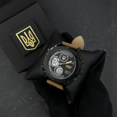 Часы наручные Patriot 017BKBR Трезубец золото Black-Brown