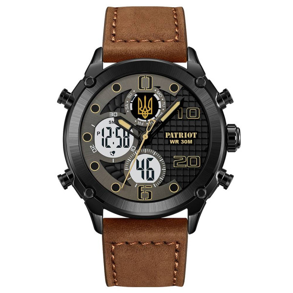 Годинник наручний Patriot 017BKBR Тризуб золото Black-Brown фото 7