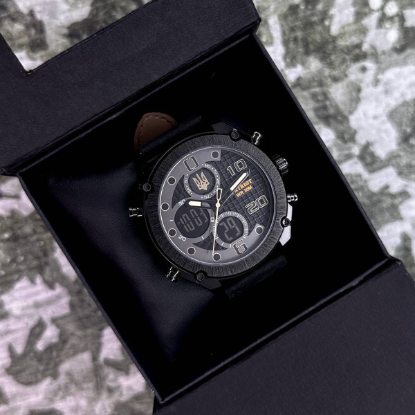 Часы наручные Patriot 017BKBK Трезубец золото All Black фото 4