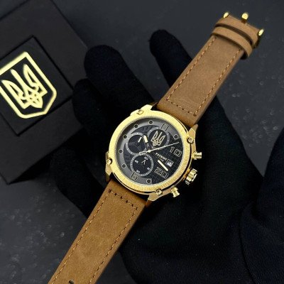 Patriot 016 Gold-Black-Brown Трезубец золото
