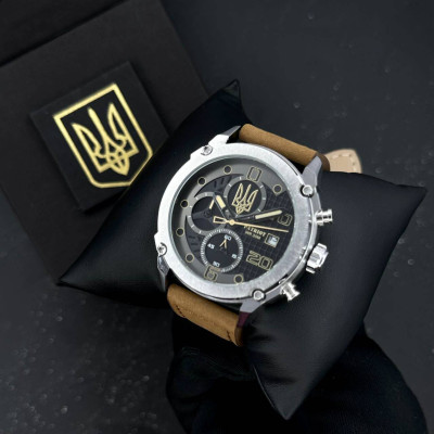 Patriot 016 Silver-Black-Brown Трезубец золото