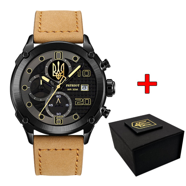 Часы наручные Patriot 016 Black-Light Brown Трезубец золото фото 1