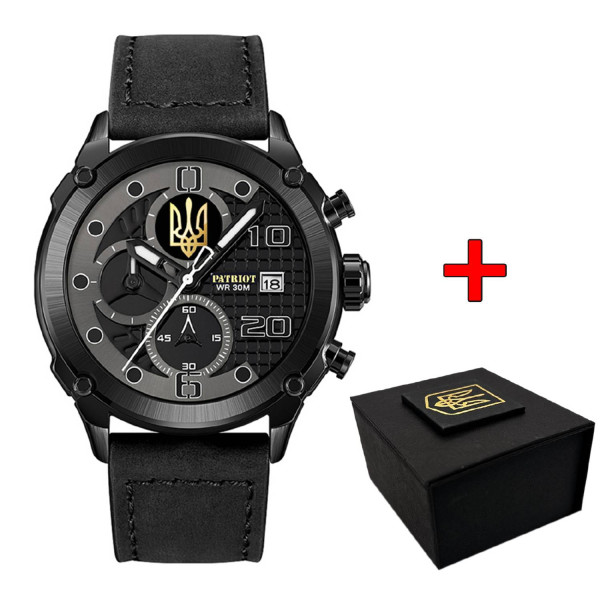 Часы наручные Patriot 016 All Black Трезубец золото фото 1