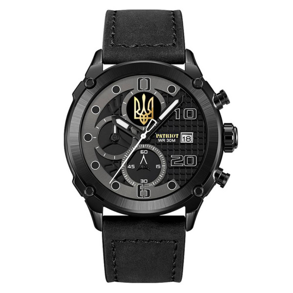 Часы наручные Patriot 016 All Black Трезубец золото фото 7