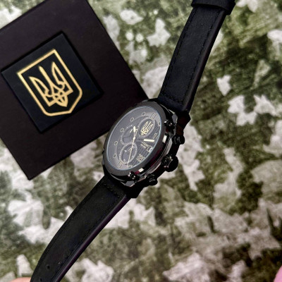 Patriot 016 All Black Тризуб золото