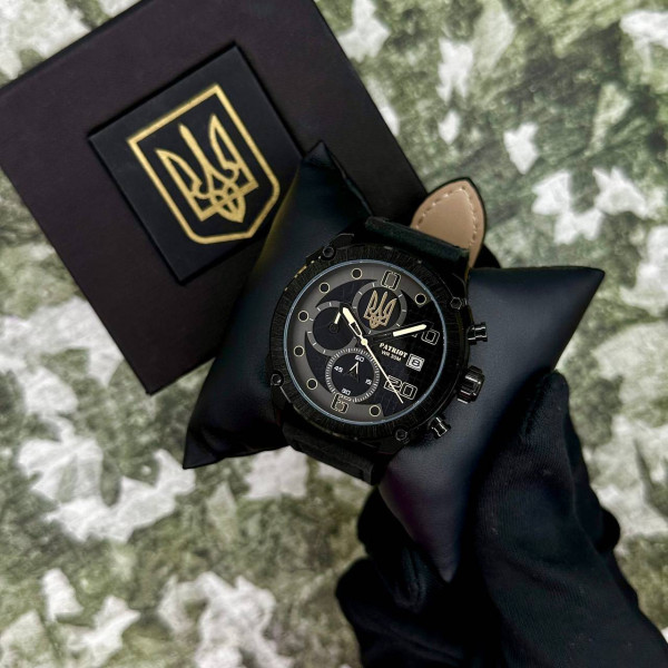 Часы наручные Patriot 016 All Black Трезубец золото фото 5