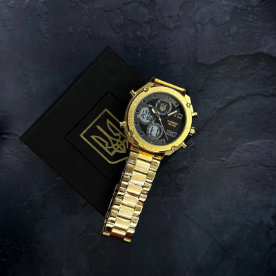 Patriot 017 Трезубец Золото Gold-Black-White Steel