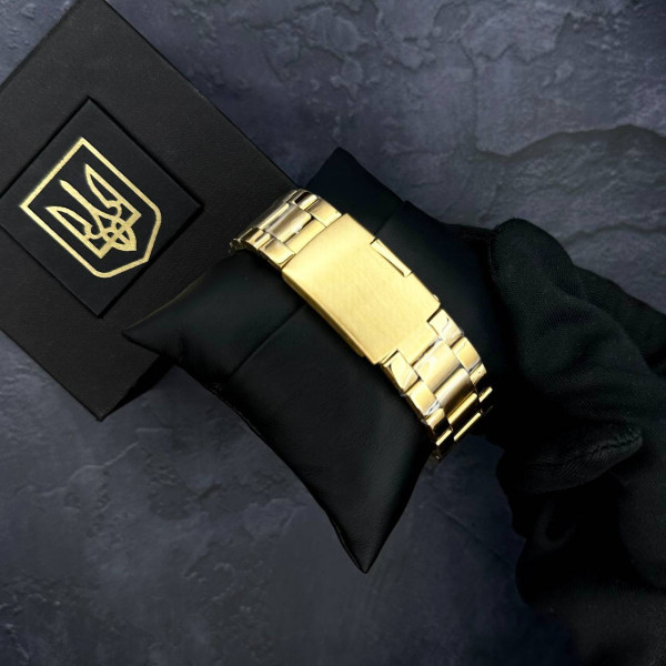 Часы наручные Patriot 017 Трезубец Золото Gold-Black-White Steel фото 6