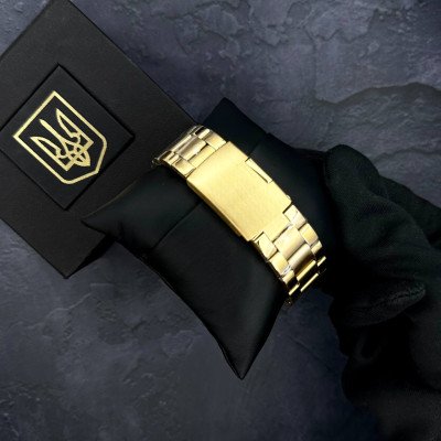Годинник наручний Patriot 017 Тризуб Золото Gold-Black-White Steel