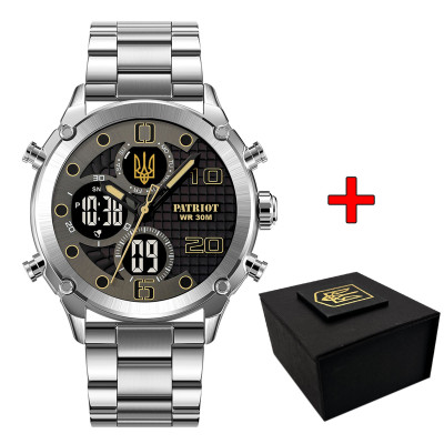 Patriot 017 Тризуб Золото Silver-Black Steel