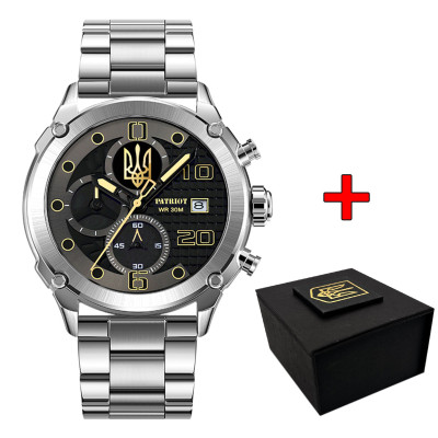 Patriot 016 Тризуб золото Silver-Black Steel