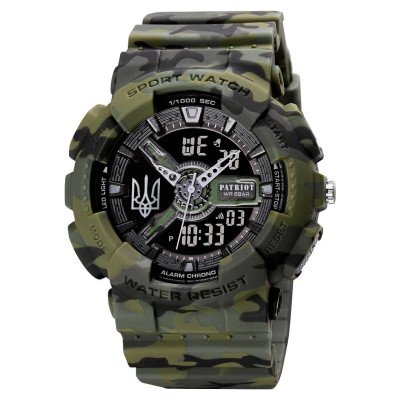 Patriot 005 Тризуб срібло Camo Green + Коробка.