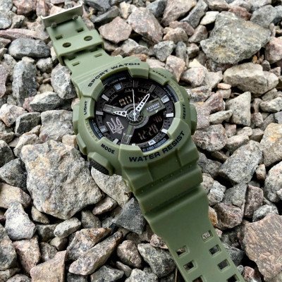 Patriot 005 Трезубец серебро Army Green + Коробка