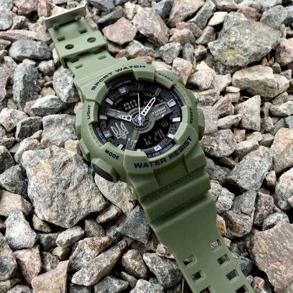 Часы наручные Patriot 005 Трезубец серебро Army Green + Коробка фото 3