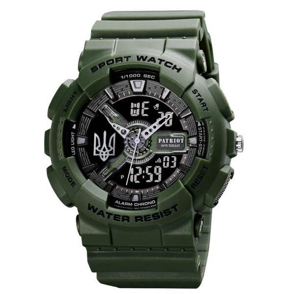 Часы наручные Patriot 005 Трезубец серебро Army Green + Коробка фото 6