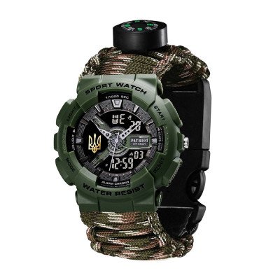 Patriot 005 Трезубец золото Army Green Паракордовый ремешок Camo Green + Коробка.