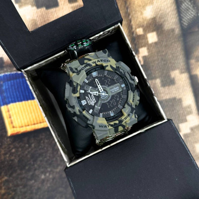 Patriot 005 Трезубец серебро Зеленый камуфляж Паракордовый ремешок Camo Green + Коро