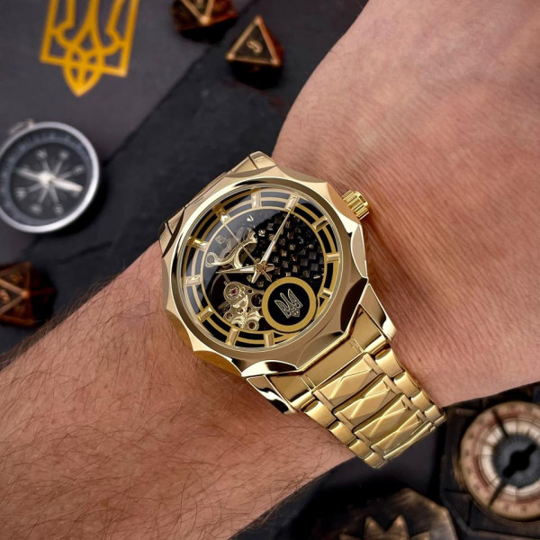 Часы наручные Ukrwatch 024GD Трезубец золото Gold фото 8