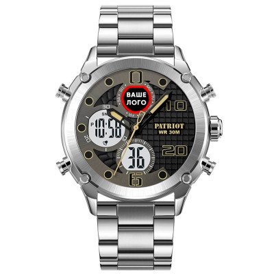 Годинник наручний Patriot 017 Ваше Лого Silver-White Steel