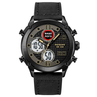 Годинник наручний Patriot 017 Ваше Лого Black-White