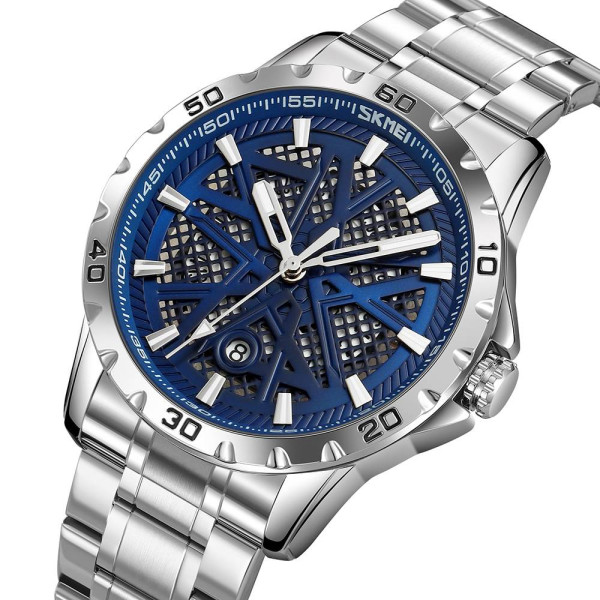 Мужские часы Skmei 9337SIBU Silver-Blue фото 3